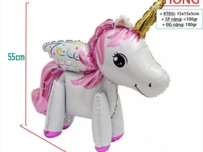 Bong bóng kiếng ngựa Pony 4D tự đứng được 85cm BBK-NGUA-02